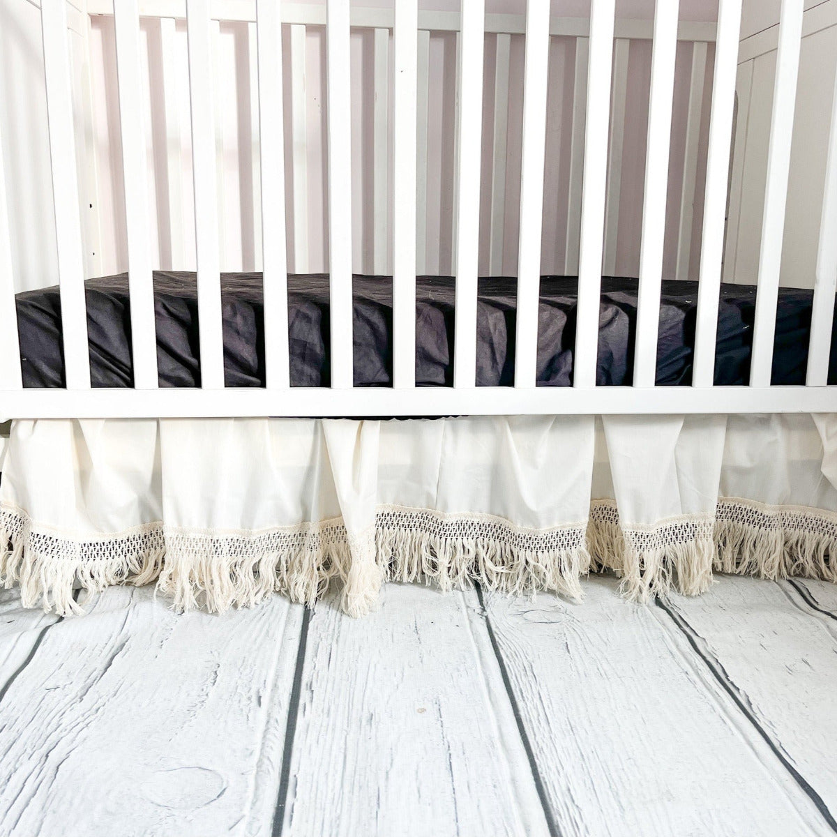 Black and white crib skirt online