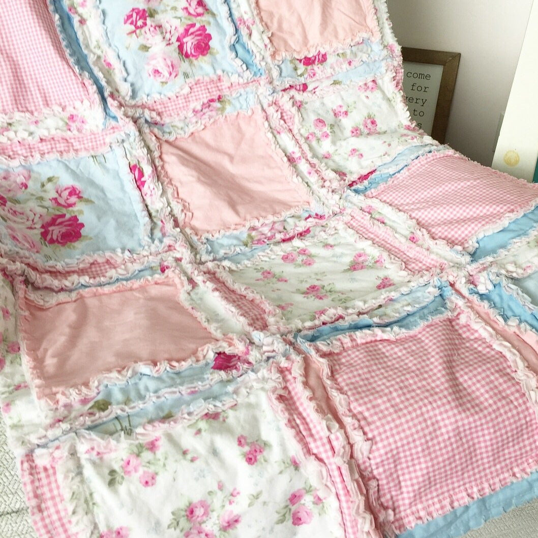 Shabby Baby Girl Rag Quilt A Vision to Remember