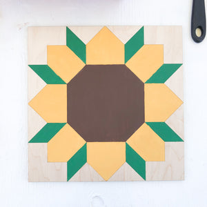 Look on the Sunny Side, Sunflower Barn Quilt Wooden Unfinished Square