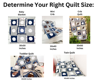 Baby Boy Sports Crib Bedding Set | Baby Blanket to Twin Quilts Available | Light Blue