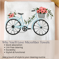 Embroidered Bicycle Kitchen Towel – Charming & Stylish Kitchen Décor