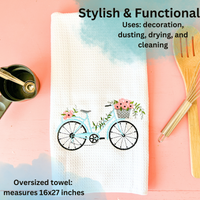 Embroidered Bicycle Kitchen Towel – Charming & Stylish Kitchen Décor