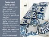 Nautical Crib Bedding for Baby Boy’s Nursery – Grey & Navy Blue Rag Quilt Set