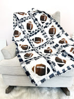 Football Baby Quilt, Baby Boy Rag Quilt, Sports Theme Rag Quilt, Baby Shower Gift for Boys