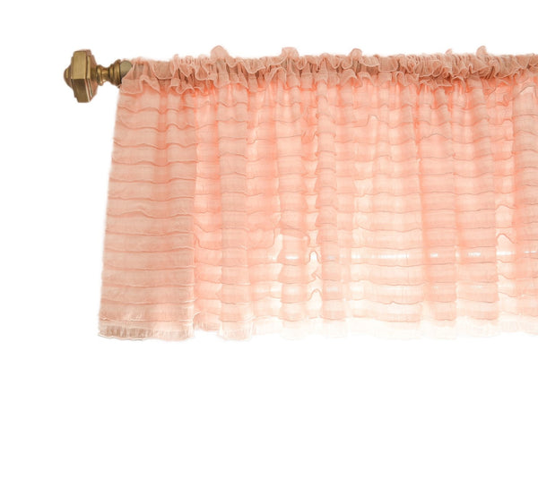 Blush Pink Valance Ruffle Curtain for Home Decor, Bohemian Curtains Valances for Kitchen