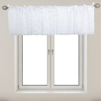 White Valances for Windows, Ruffled Curtains Coastal Valance, Rod Pocket Curtain Farmhouse Valance