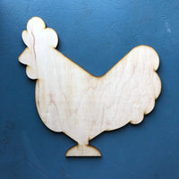 Wooden Chicken Unpainted Wood Farm Animals Make Your Own Sign, Do It Yourself Kit DIY Door Hanger