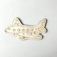 Airplane Painting by Numbers Unpainted Wood Make Your Own Sign,  Craft Kits for Kids, Airplane Birthday Party Favor