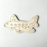 Airplane Painting by Numbers Unpainted Wood Make Your Own Sign,  Craft Kits for Kids, Airplane Birthday Party Favor