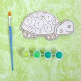 Turtle Painting by Numbers,  Craft Kits for Kids,  Unpainted Wood Make Your Own Sign, Ocean Birthday Party Favor