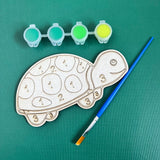 Turtle Painting by Numbers,  Craft Kits for Kids,  Unpainted Wood Make Your Own Sign, Ocean Birthday Party Favor