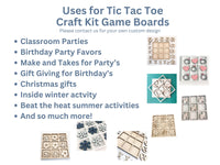 Cat and Dog Tic Tac Toe Board Wooden Board Games, Bulk Birthday Party Favor and Make and Take for Kids, Family Game Night Gift for Kids