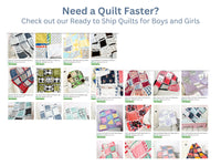 Sage Green and Gray Flower Rag Quilt, Baby Girl Quilts, Buffalo Plaid Floral Baby Blanket and Toddler Bedding Girl