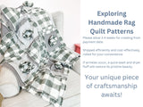 Sage Green and Gray Flower Rag Quilt, Baby Girl Quilts, Buffalo Plaid Floral Baby Blanket and Toddler Bedding Girl