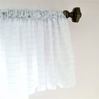 White Valances for Windows, Ruffled Curtains Coastal Valance, Rod Pocket Curtain Farmhouse Valance