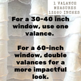 White Valances for Windows, Ruffled Curtains Coastal Valance, Rod Pocket Curtain Farmhouse Valance