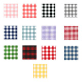 a group of different plaid patterns on a white background