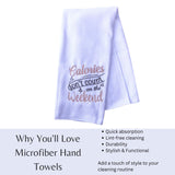 Funny Dish Towels with Quotes – Calories Don't Count Humorous Décor | Christmas Gift for Women | Kitchen Towel for Her, Mom, Wife, Hostess