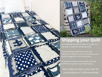 Nautical Crib Bedding for Baby Boy’s Nursery – Grey & Navy Blue Rag Quilt Set