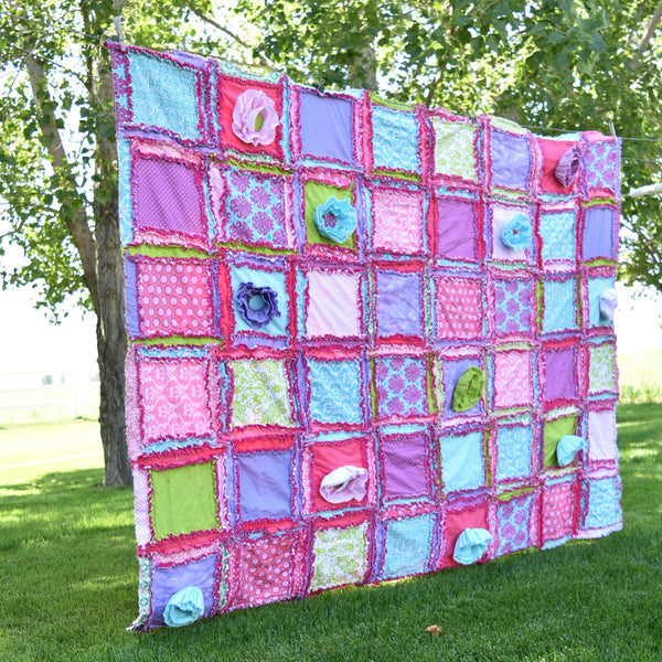 Elephant Quilts, Baby Rag Quilts for Sale, Handmade Quilts, Baby Shower  Gifts for Girls 